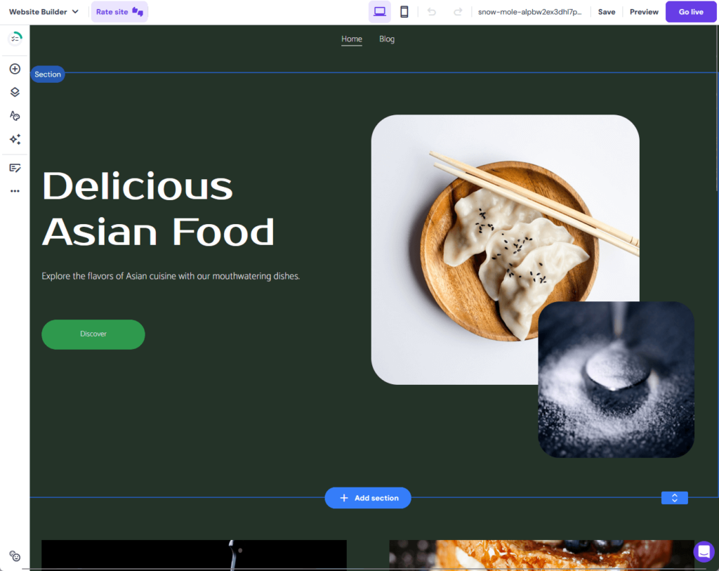 
foodah generated hostinger/home