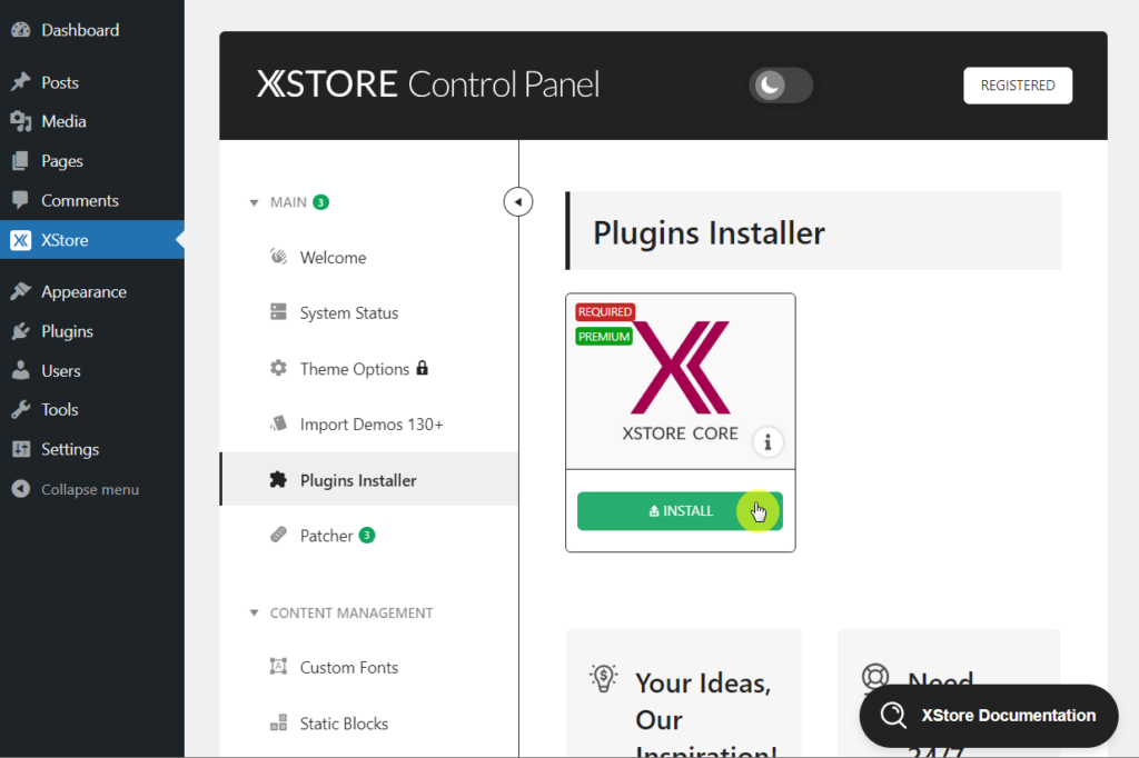 Install core plugin
